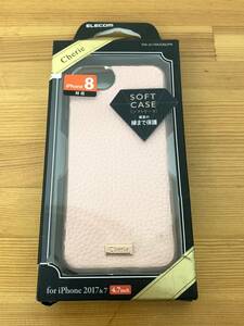 エレコム ELECOM PM-A17MUCMJPN iPhone 8/7用 ソフトケース 女子向 レザー貼り ピンク