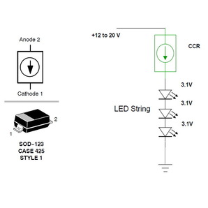 30mA CCR NSI45030WT1G 100個入り 定電流レギュレーター IC CRD 定電流ダイオード代用の画像2