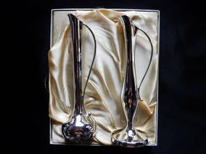  silver made vase one wheel ..2 point set antique manner unused goods 