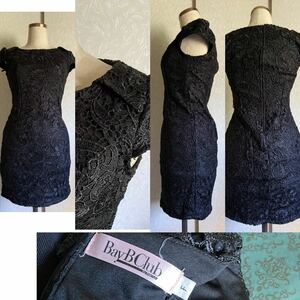 [kyaba dress ]bayb club black all embroidery cloth One-piece dress USED Bay Beak Rav two next . wedding dress One-piece 
