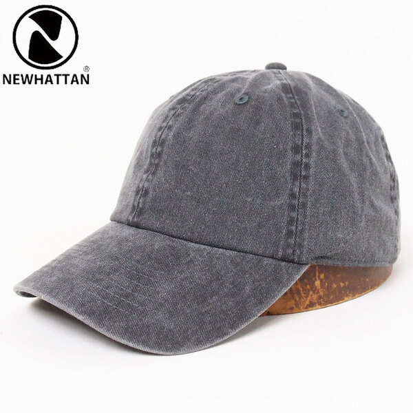 新品 newhattan ユニセックス ピグメントロ―キャップ ブラック F