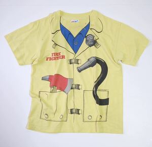【1980s】ビンテージ　ボロダメージTシャツ　イラストデザイン　プリント　古着　襤褸　ぼろ　カットソー　USA製