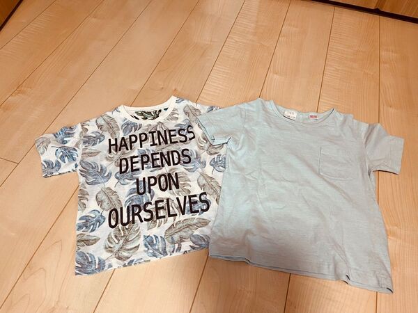 ZARA ミントカラーTシャツ & リーフTシャツ 110cm