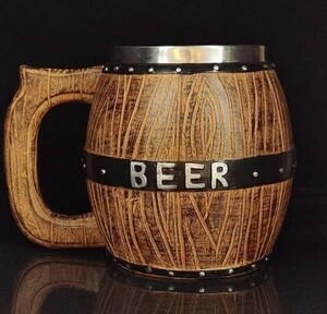  prompt decision [ atmosphere eminent wooden . type beer jug wooden . design. stainless steel beer mug 580ml