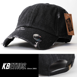 ローキャップ 帽子 メンズ ケービーエトス KB ETHOS Vintage Baseball Cap ブラック 正規品 KBE-VINTAGE-BDM アメリカ NYC USA