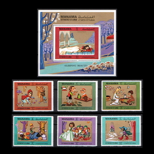 ■マナーマ(アラブ首長国)切手　1971年　おとぎ話 / 童話　シート＋6種完