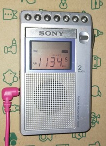 ICF-R350 ソニー 美品 受信確認済 完動品 ワイドFM AM FM 名刺サイズ 通勤 出張 防災 ジョギング 散歩 競馬 野球 ハイキング 登山 112719