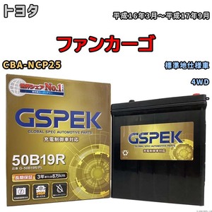 バッテリー デルコア GSPEK トヨタ ファンカーゴ CBA-NCP25 4WD G-50B19R/PL