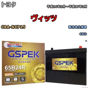 バッテリー デルコア GSPEK トヨタ ヴィッツ CBA-NCP15 4WD G-65B24R/PL