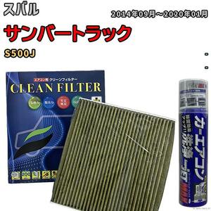 エアコンフィルター エバポレーター除菌消臭剤セット 抗菌 抗ウイルス スバル サンバートラック S500J ガソリン