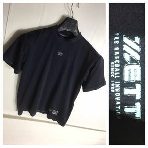 ZETT BASEALL WEAR ゼット 紺 ネイビー ロゴデザイン ポリエステル 半袖 Tシャツ アンダーシャツ カットソー 160 野球