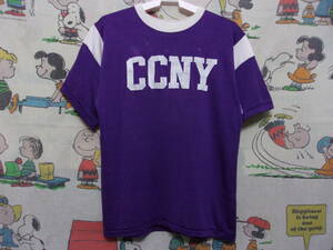 70s Vintage Velva Sheen CCNY フットシャツ 70年代 USA製 ビンテージ ベルバシーン City College of New York スポーツウエア US古着