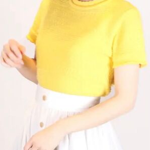 【dazzlin】美品 レースニットトップス/イエロー
