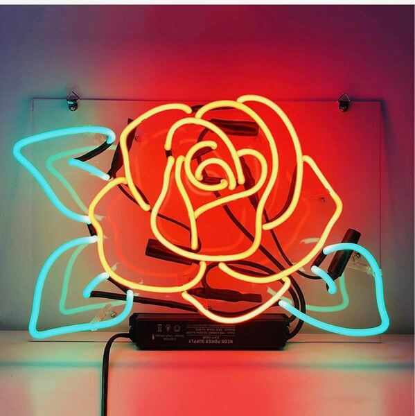 ネオンサイン rose NEON SIGN ディスプレイ サインボード BAR ギフト バー カフェ 喫茶店 広告用看板 クラブ　オーダーメイド　ネオン管