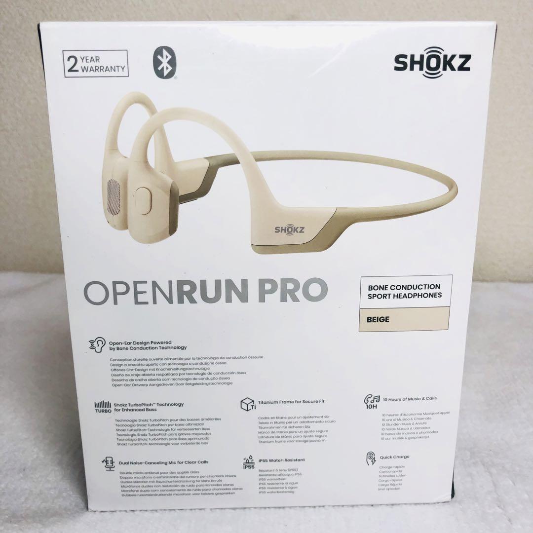 新品未開封 Shokz OpenRun Pro 骨伝導イヤホン イヤフォン 低音再生