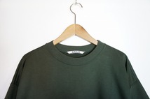 20SS AURALEE オーラリー SUPER HIGH GAUGE SWEAT BIG TEE スウェット Tシャツ カットソー 3 緑 グリーン DARK GREEN A20SP02NU 1123M_画像2