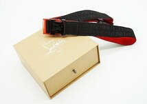 ☆◇美品【Christian Louboutin クリスチャン・ルブタン】ルビクリック ベルト 3195243 ブラック×レッド_画像5