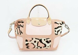 ◇【LONGCHAMP ロンシャン】パッチワーク スエード 2WAYトート トートバッグ