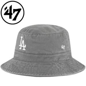 ☆正規品新品☆47BRAND BUCKET HAT フォーティセブン ブランド 帽子 バケットハット サファリハット ドジャース ダークグレー ユニセックス