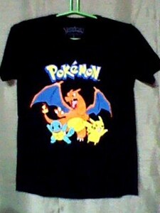 ピカチュウ リザードン ゼニガメ Tシャツ 半袖 大人 黒 ポケモン 海外正規品 S pokemon ポケットモンスター Tシャツ nintendo ニンテンドー