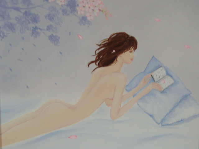 国家艺术协会 Ami Sawayama, 樱花, 樱花, 油画, F8：45, 5厘米×37, 9厘米, 独一无二的油画, 全新高品质油画带框, 有亲笔签名并保证真实, 绘画, 油画, 肖像