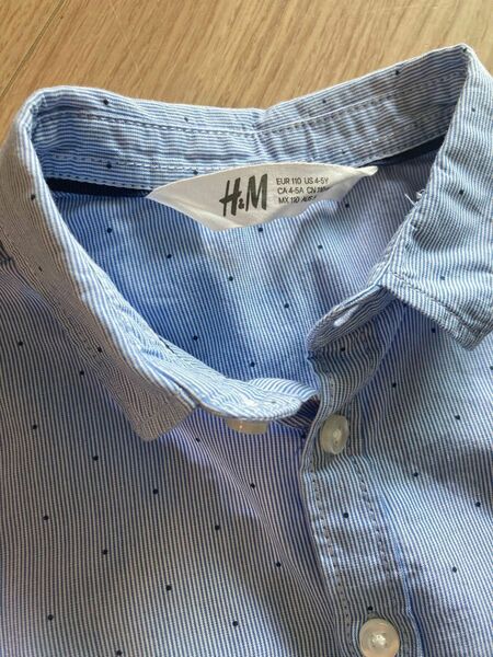 H&M ドット柄シャツ　フォーマル　110サイズ　半袖シャツ