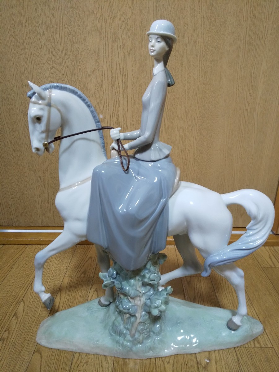 LLADRO リヤドロ 「白い馬と少女」 大型作品 高さ 45cm フィギュリン