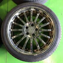 1円 ~ NT034 中古 CARLSSON CR1/16 RS カールソン ホイール 19×8.5J +40 PCD 114.3 タイヤ 245/40R19 4本【16系アリスト30系セルシオ】_画像5