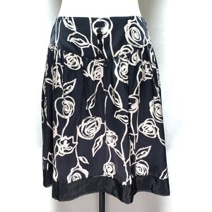 JILLSTUART Jill Stuart miniskirt dark blue flower pattern size 4( approximately M~L size corresponding ) beautiful goods 