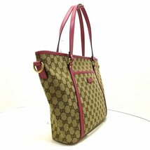 グッチ GUCCI ショルダーバッグ 388929 GG柄 ジャガード×レザー ベージュ×ダークブラウン×ピンク レディース バッグ_画像2