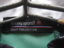 美品!!ルコックゴルフ lecoq sportif GOLF COLLECTION*ロゴ刺繍＆プリント 速乾高機能素材 立ち襟ハーフジップ半袖シャツ M デサント_画像5