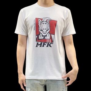 新品 ALF アルフ メルマック星 宇宙人 KFC ケンタッキー フライドチキン カーネル サンダース おじさん Tシャツ タイト ビッグ 白 Mサイズ