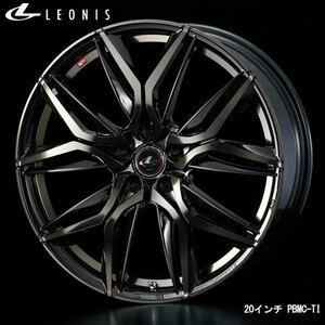 WEDS レオニスLM 18x7.0J+47 5H/114 PBMC/TI/パールブラック ミラーカット/チタントップ (4本) 業者様直送送料無料