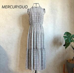 MERCURYDUO マーキュリーデュオ グレンチェックロングワンピース　フリーサイズ　001840301901