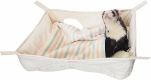 [レインボー]フェレット用もぐれるベッドタイプハンモックグーグー・ベッドふんわりボーダー
