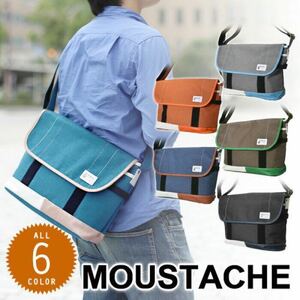 ムスタッシュ MOUSTACHE！ショルダーバッグ 【YUQ】 YUQ5764 メンズ レディース 斜めがけバッグ A4 通勤 通学 人気 ブルー