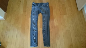  prompt decision!D&G damage Denim pants stretch black black ji- bread jeans Dolce & Gabbana 