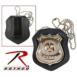 Rothco バッジホルダー 革製 クリップタイプ 1135 チェーン付 | ポリスバッジケース 警察バッジケース