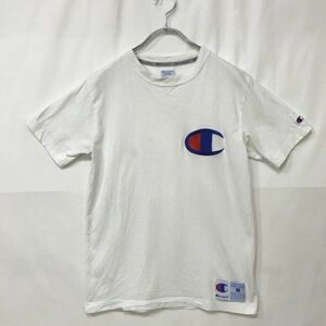 ビッグロゴ★Champion/チャンピオン 半袖 Tシャツ 綿100％ ホワイト ロゴ刺繍 サイズM レディース