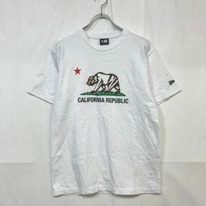 NEW ERA/ニューエラ 半袖 プリント Tシャツ ホワイト レッド グリーン サイズS 綿100％ メンズ