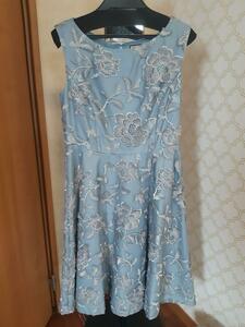  ultimate beautiful goods # Diag Ram Grace Continental embroidery One-piece dress blue 36