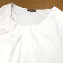 美品 Ballsey ボールジィ ストレッチ オープンカラー カットソー 38(M) 白 ホワイト 日本製 長袖 Tシャツ ロンT 女性用 トゥモローランド_画像4