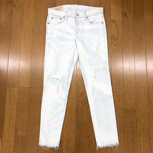 POLO RALPH LAUREN Polo Ralph Lauren damage processing stretch skinny cropped pants W27 light indigo lady's for women 