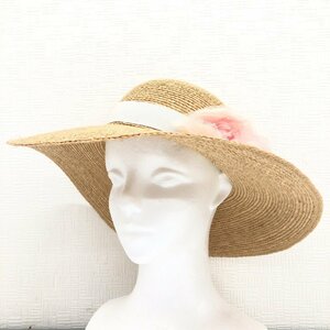 *RALPH LAUREN Ralph Lauren flower motif straw hat 55cm beige straw hat hat domestic regular goods Kids for children for girl 