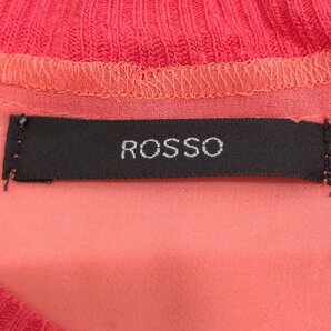 URBAN RESEARCH ROSSO アーバンリサーチ 麻 リネン混 切替デザイン シアー サマーニット チュニック カットソー M相当 ピンク系 半袖の画像3