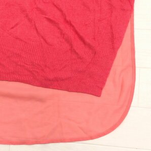 URBAN RESEARCH ROSSO アーバンリサーチ 麻 リネン混 切替デザイン シアー サマーニット チュニック カットソー M相当 ピンク系 半袖の画像6