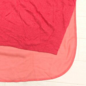 URBAN RESEARCH ROSSO アーバンリサーチ 麻 リネン混 切替デザイン シアー サマーニット チュニック カットソー M相当 ピンク系 半袖の画像5