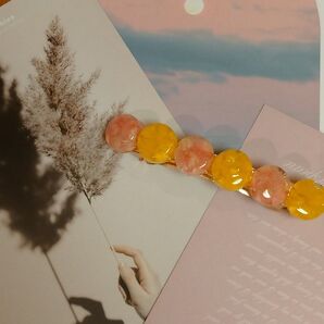 黄色のかすみ草バレッタ(約9cm)