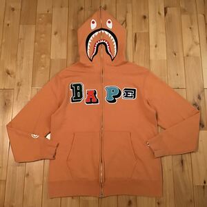 ★2XL★ BAPE logo multi fonts シャーク パーカー orenge shark full zip hoodie a bathing ape エイプ ベイプ アベイシングエイプ z39al