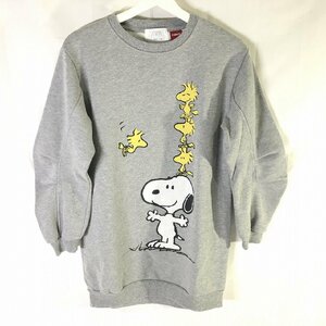 ■【ZARA】ザラ/スヌーピー　スウエット地　長袖　ワンピース[13/14・164cm相当]グレー《中古△》/